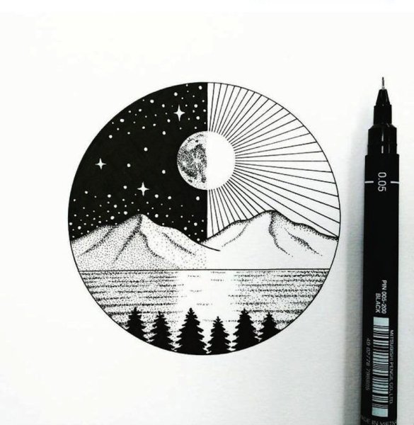 Рисунок гелиевой ручкой