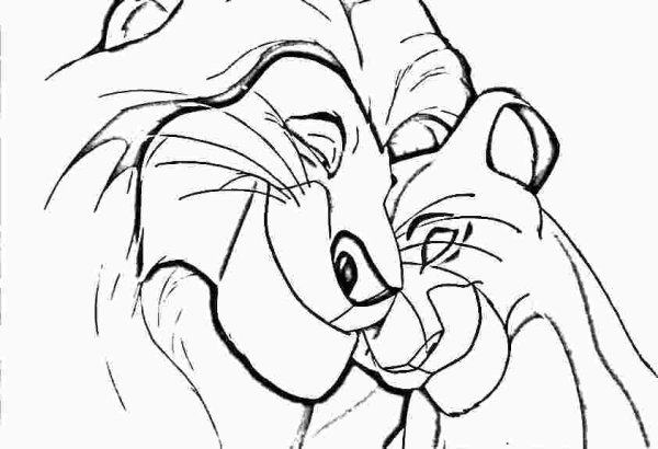 Симба и Муфаса черно белые