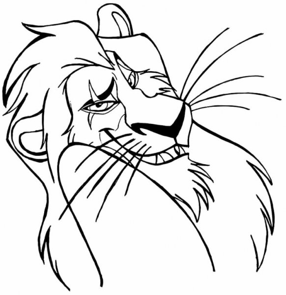 Раскраска Король Лев шрам