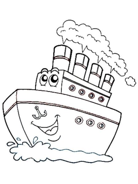 Иллюстрации с изображением больших и маленьких пароходов