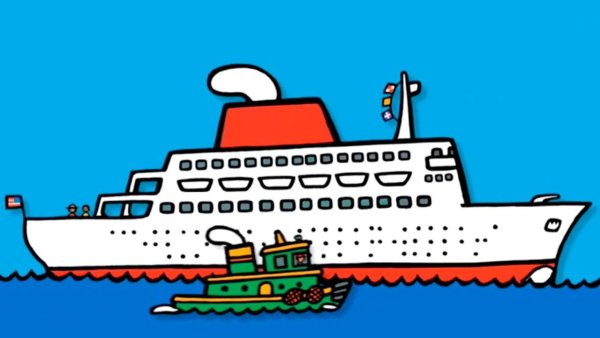 Пароход мультяшный
