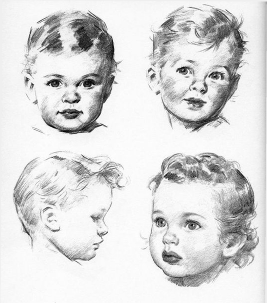 Рисование головы ребенка