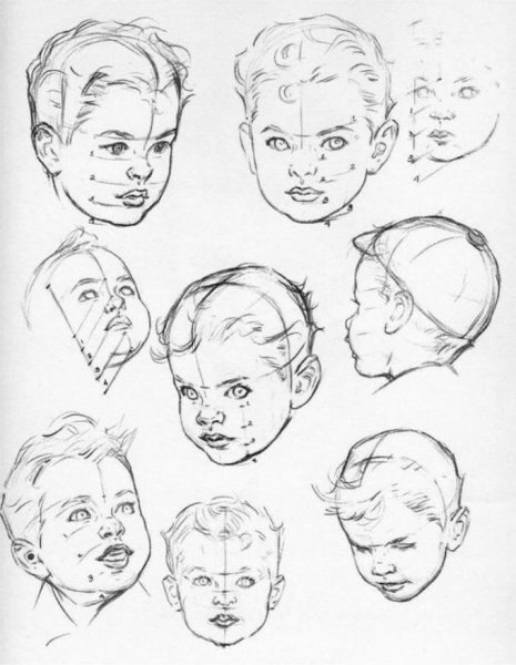 Зарисовка лица мальчика