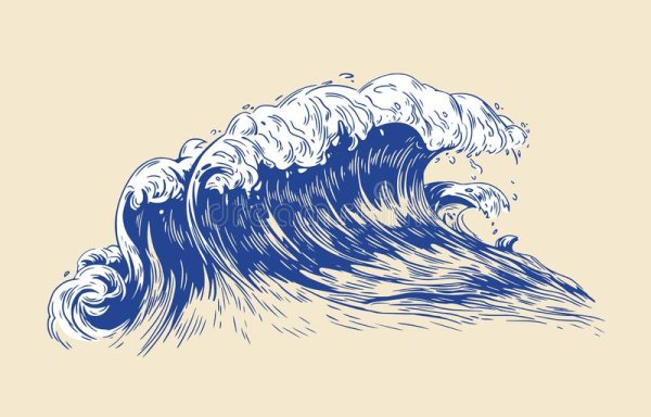 Волны Рисованные