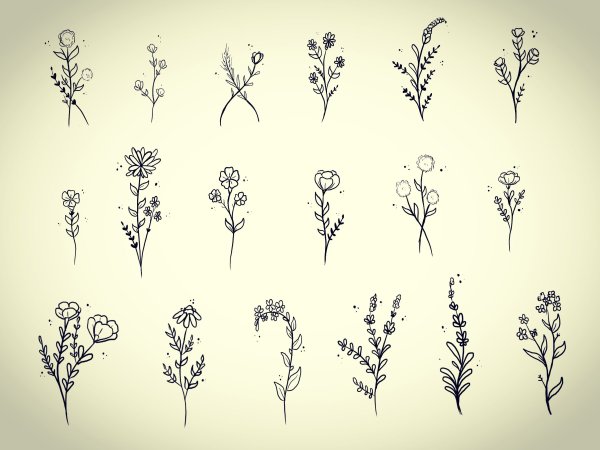 Маленькие тату растения