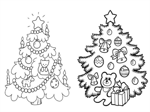 Новогодний лист раскраска