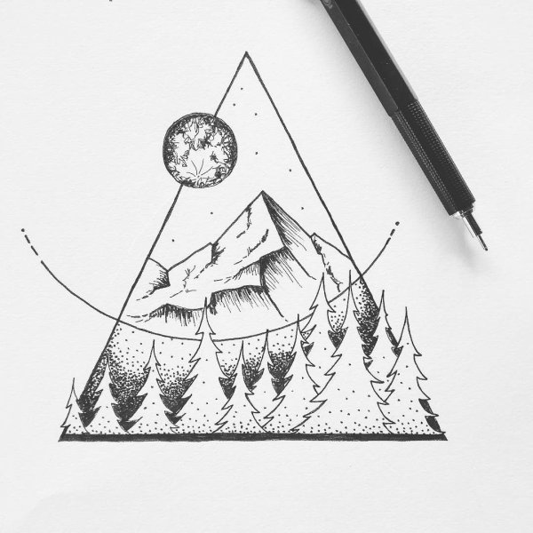 Татуировка горы эскиз