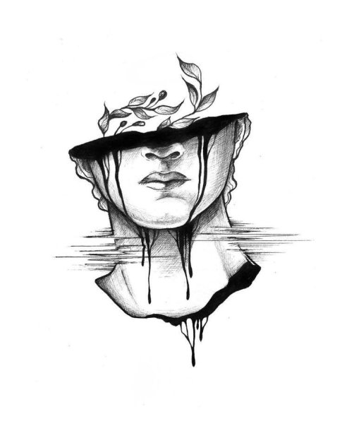 Череп в стиле скетч