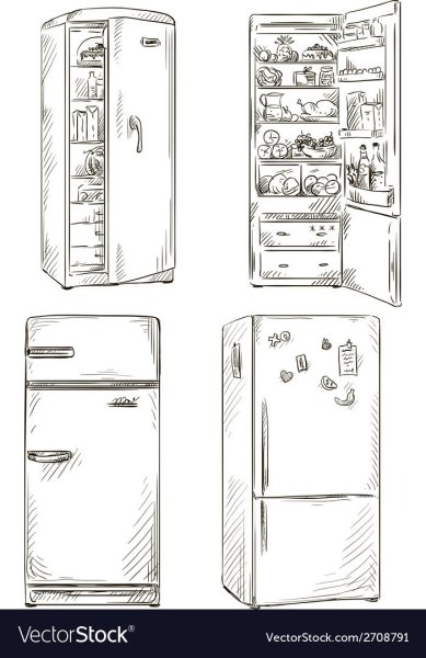Холодильник раскраска для детей