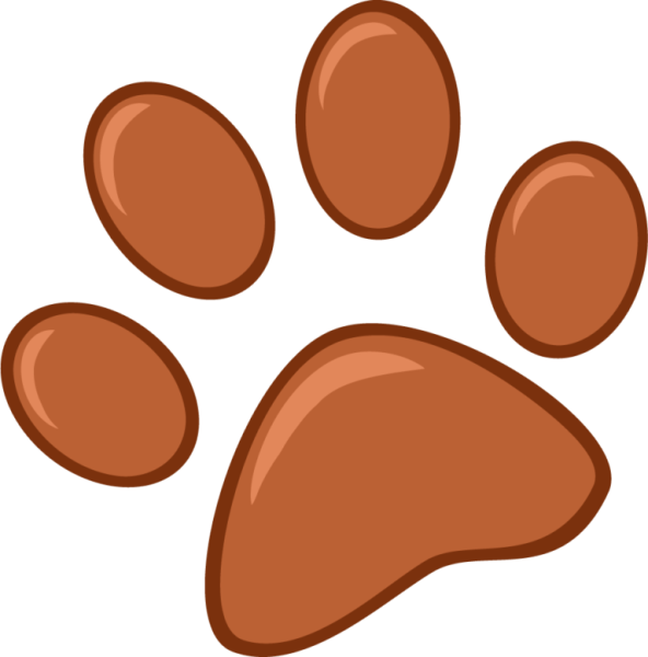 Отпечаток лапы собаки коричневый