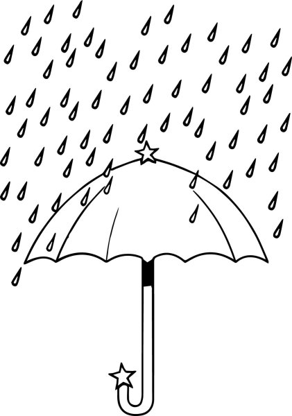 Дождик раскраска для детей