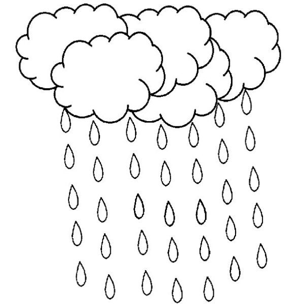 Дождик раскраска для детей