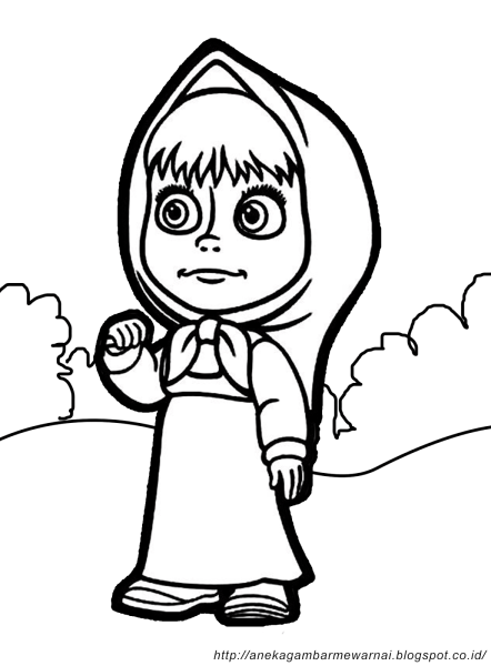 Маша и медведь для срисовки