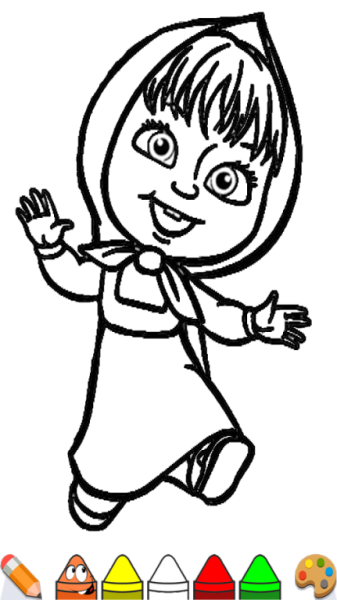 Маша и медведь трафарет