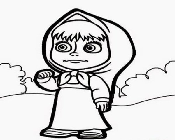 Раскраска грустная Маша