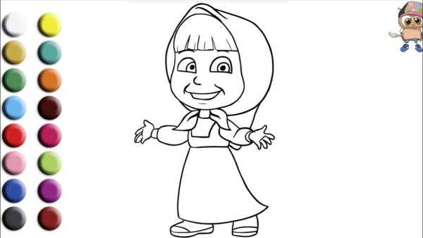 Раскраска Маша учится