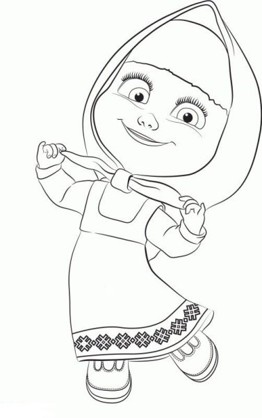 Маша и медведь трафарет