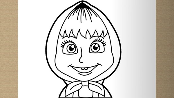 Маша и медведь карандашом