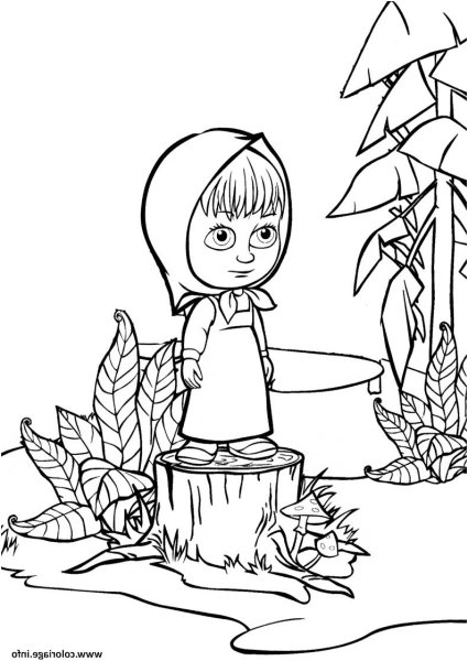 Раскраска. Маша и медведь