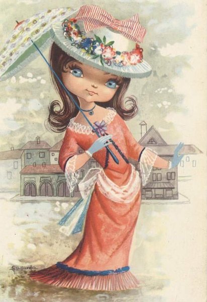 Открытка модница