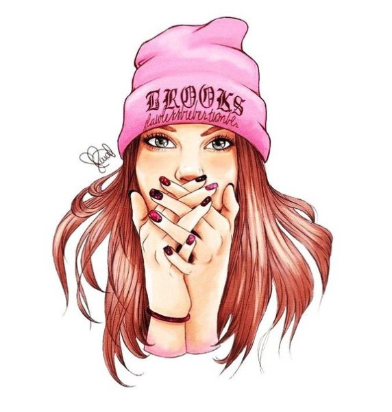 Мультяшная девочка в шапке