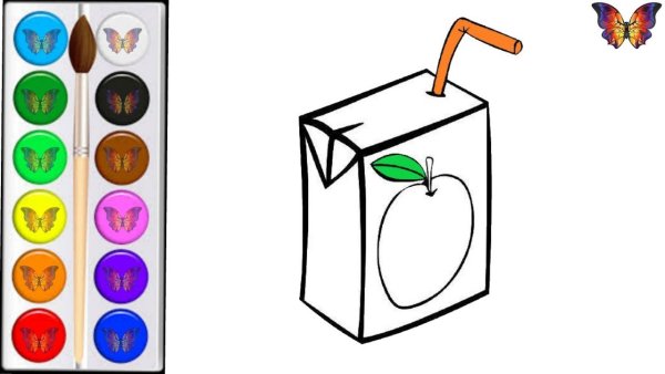 Коробка сока для раскрашивания