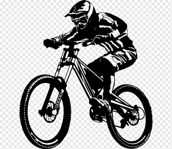 Даунхилл МТБ черный на белом фоне