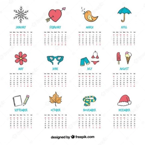 Рисунки для календаря своими руками