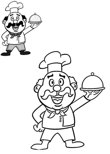 Поваренок раскраска