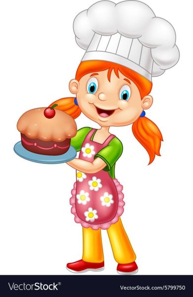 Дети поварята на прозрачном фоне