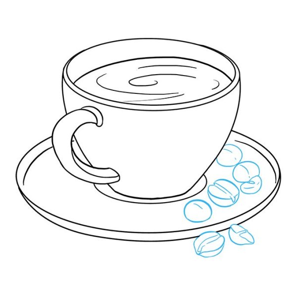 Кружка чая карандашом