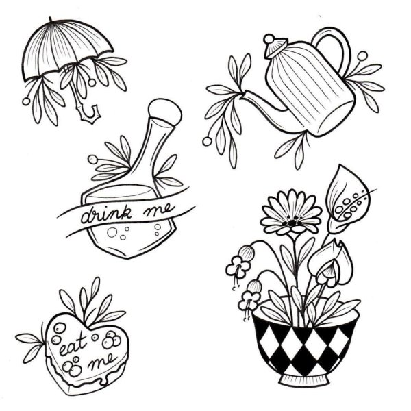 Эскизы миниатюрных татуировок