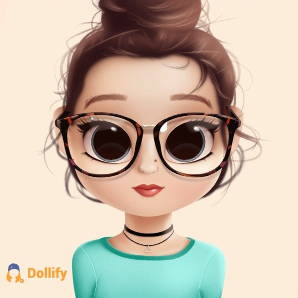 Мультяшная девочка в очках