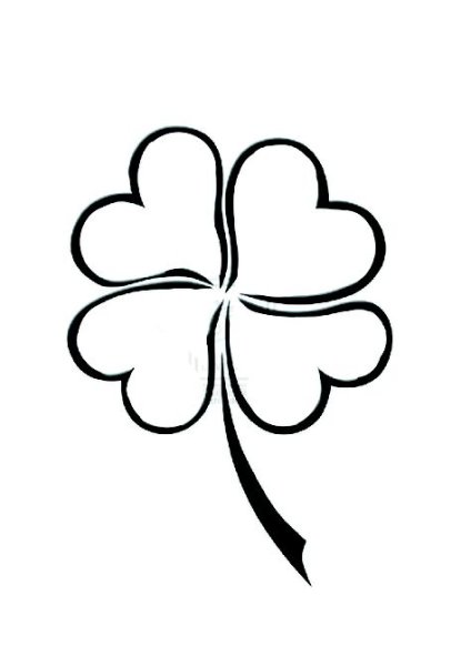 Клевер четырехлистник черно белый