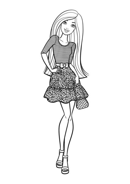 Барби для срисовки легкие