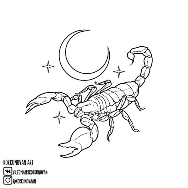 Скорпион стилизация вышивка