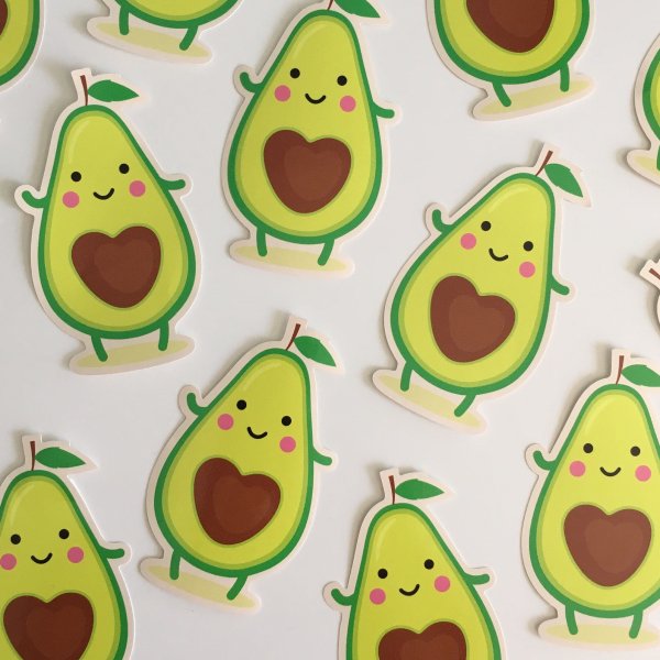Мини наклейки авокадо