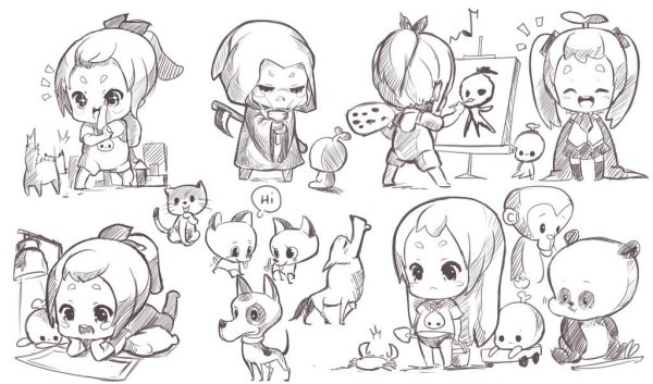 Чибики рисунки карандашом