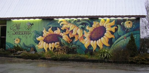 Граффити на деревянном заборе