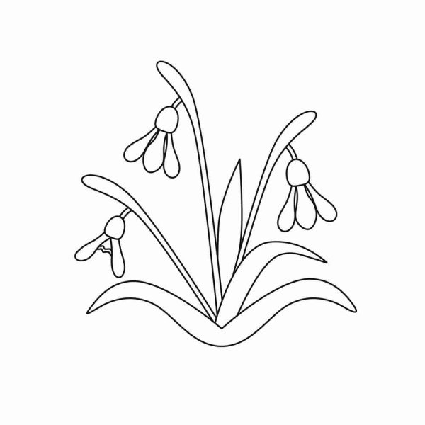 Стебель подснежника для аппликации для детей 3-4