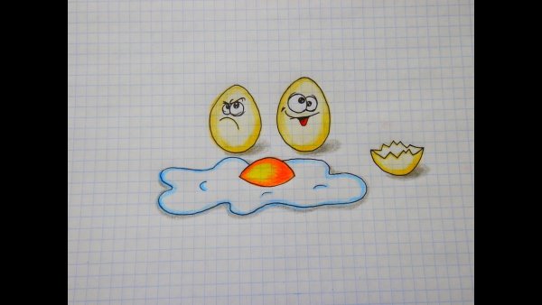 Яичница рисунок карандашом