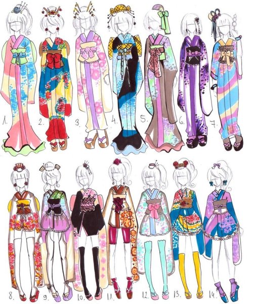 Разные стили одежды рисунки