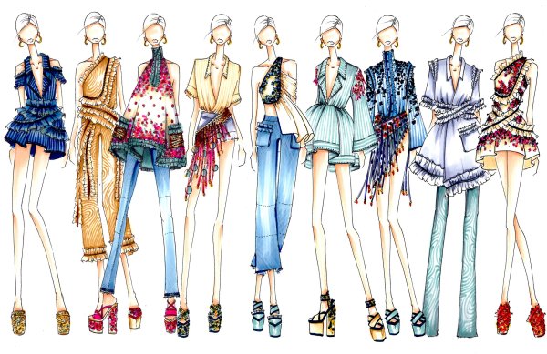 Эскизы одежды дизайнеров