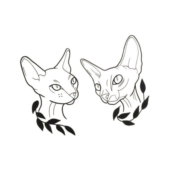 Тату сфинкс Минимализм