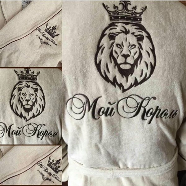 Лев вышивка на халате