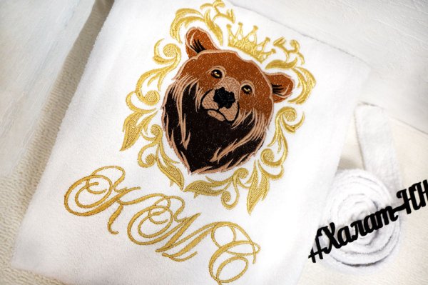 Вышивка зуба на халат