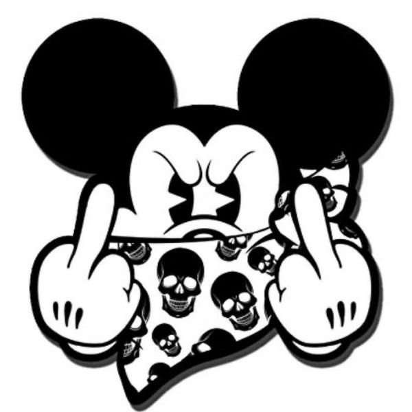 Микки Маус показывает факью