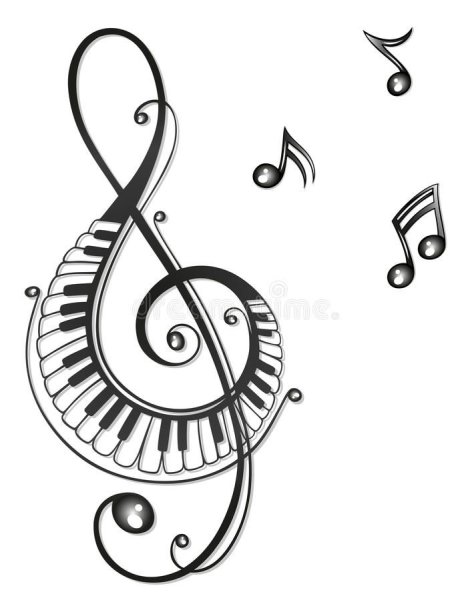 Тату скрипичный ключ маленький