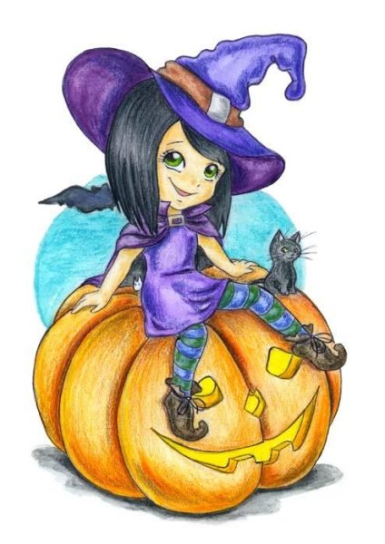 Мультяшные ведьмочки на Хэллоуин
