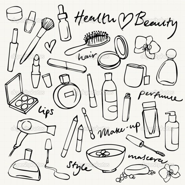 Распечатки косметика черно белые